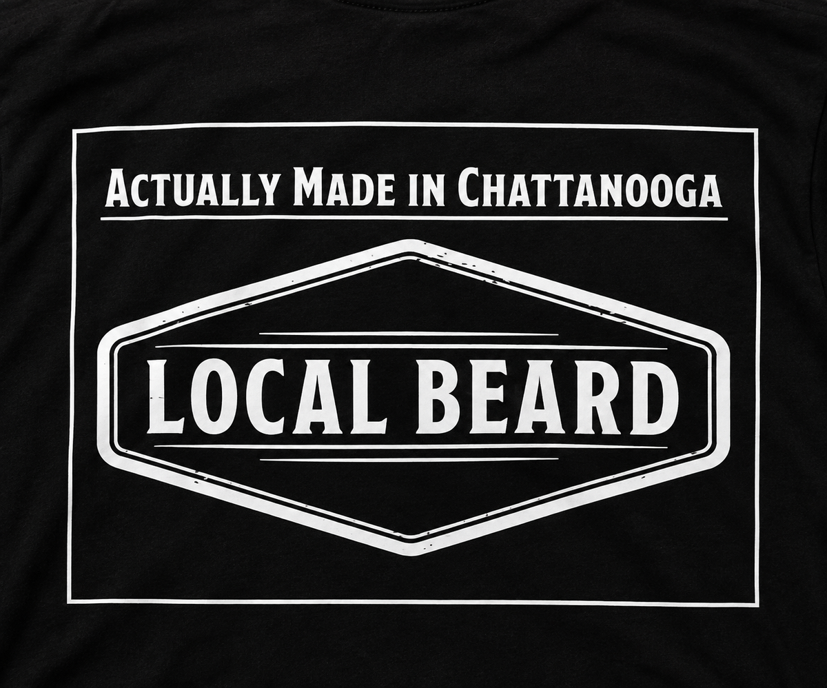 Local Beard Actually Made in Chattanooga Tee – Black
