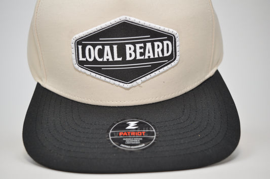 Local Beard Zapped Patriot Snapback Cream and Black