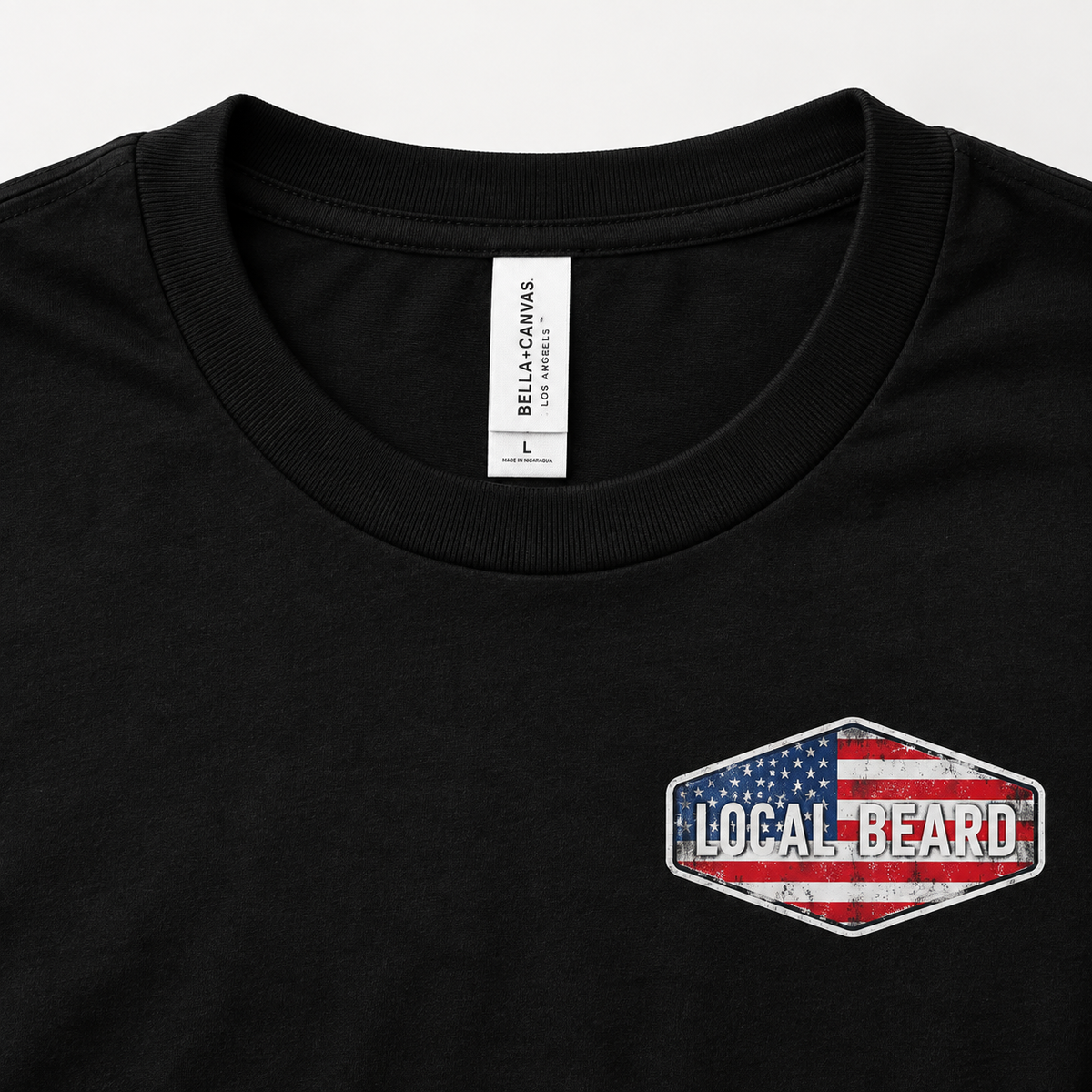 Local Beard American Flag Tee – Black