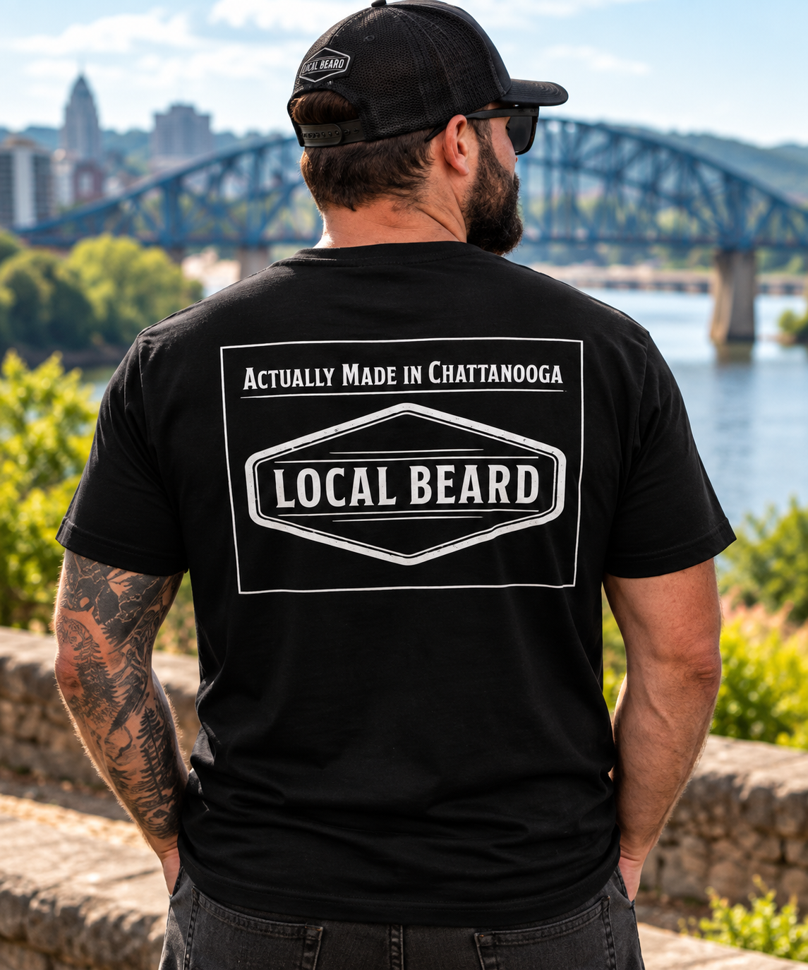 Local Beard Actually Made in Chattanooga Tee – Black