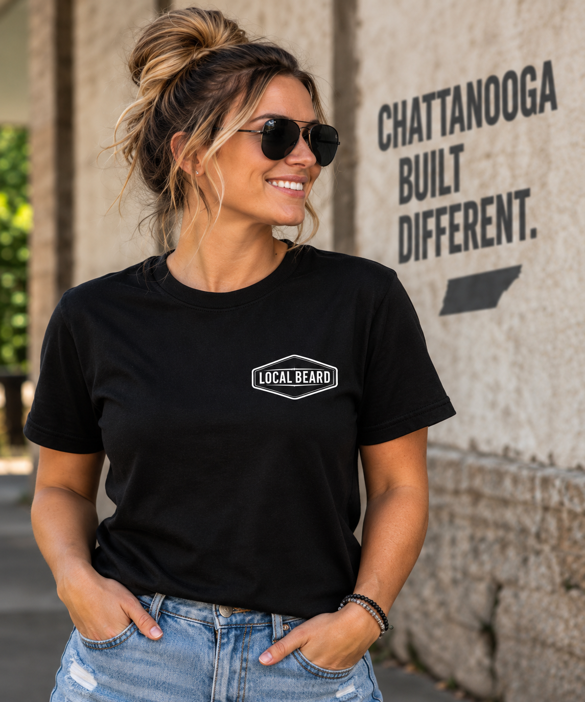Local Beard Actually Made in Chattanooga Tee – Black