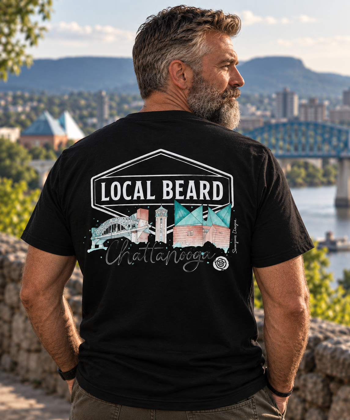 Local Beard Chattanooga Skyline Tee – Black
