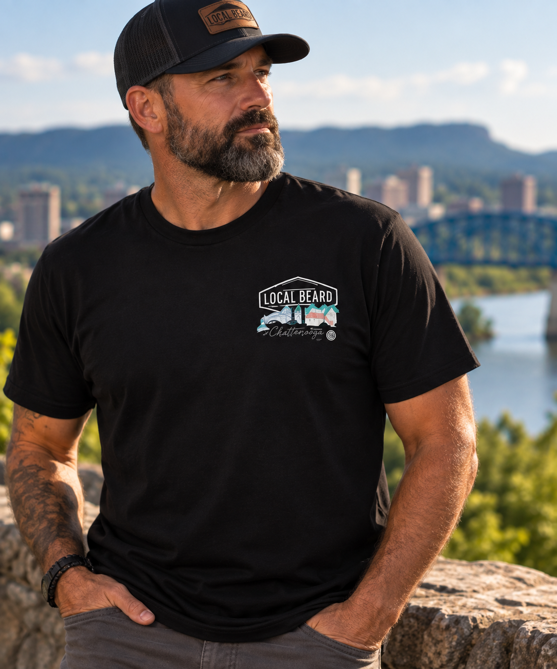 Local Beard Chattanooga Skyline Tee – Black