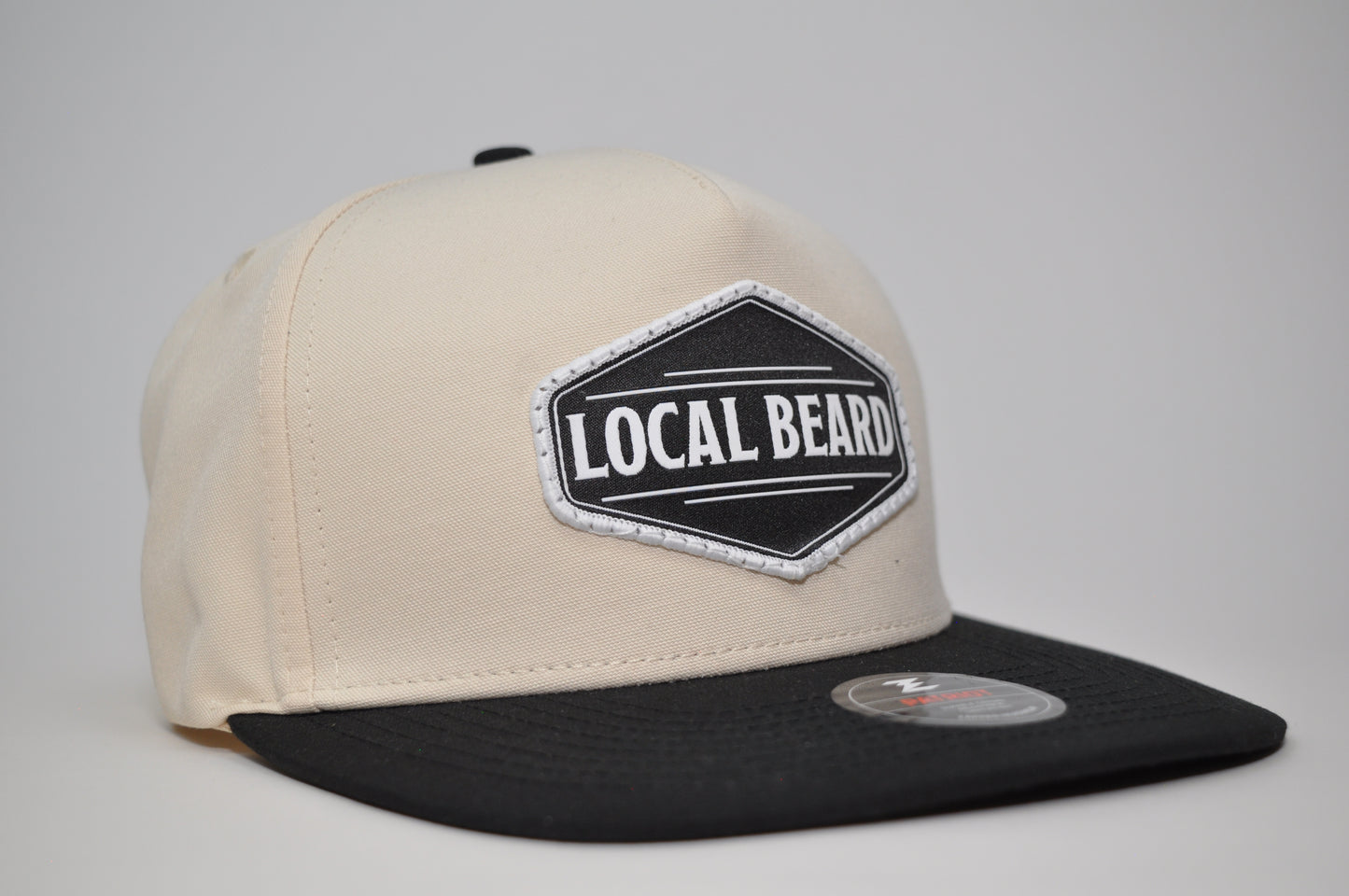 Local Beard Zapped Patriot Snapback Cream and Black