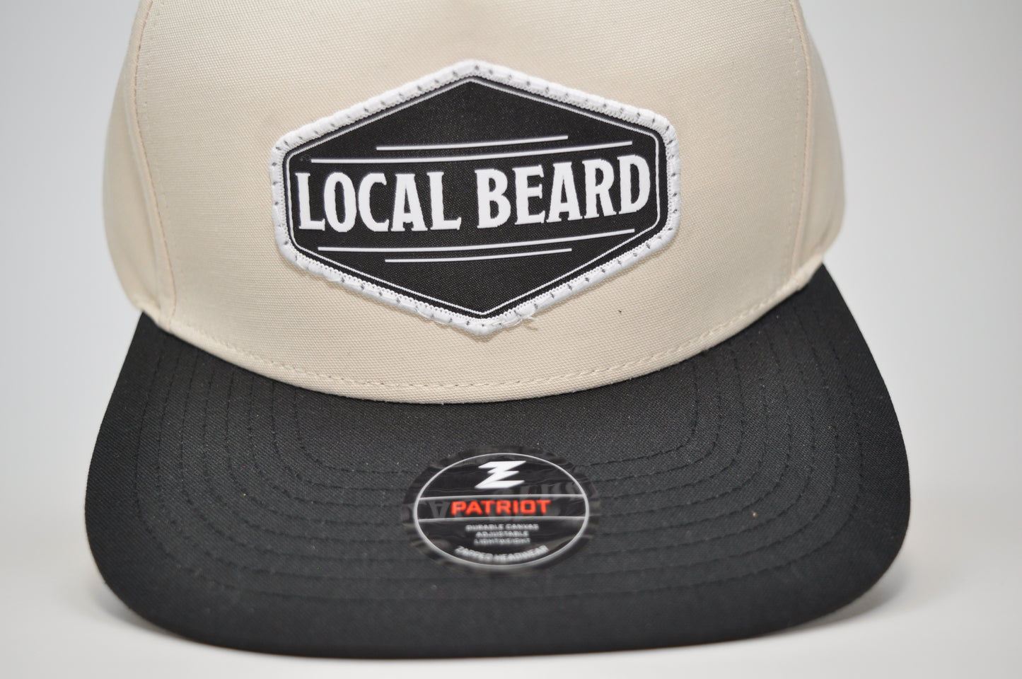 Local Beard Zapped Patriot Snapback Cream and Black