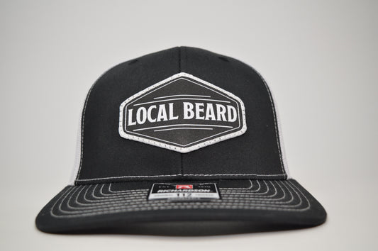Local Beard Richardson 112 Trucker Hat – Adjustable Snapback - Black and White