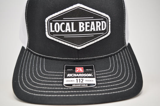 Local Beard Richardson 112 Trucker Hat – Adjustable Snapback - Black and White